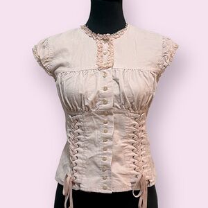 Vintage Y2K Moda International pink corset top